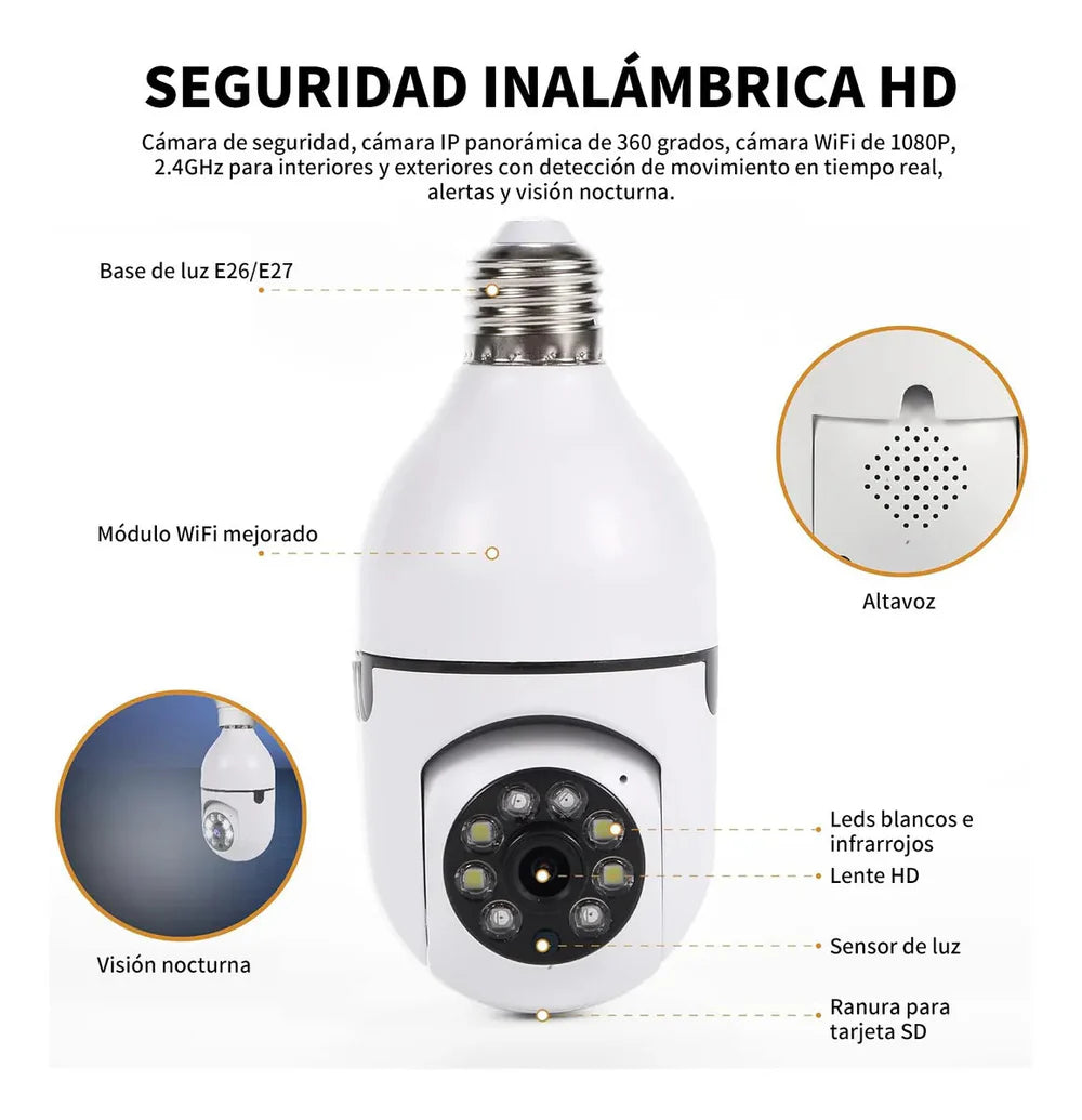 Camara Foco De Seguridad Hd Panoramica